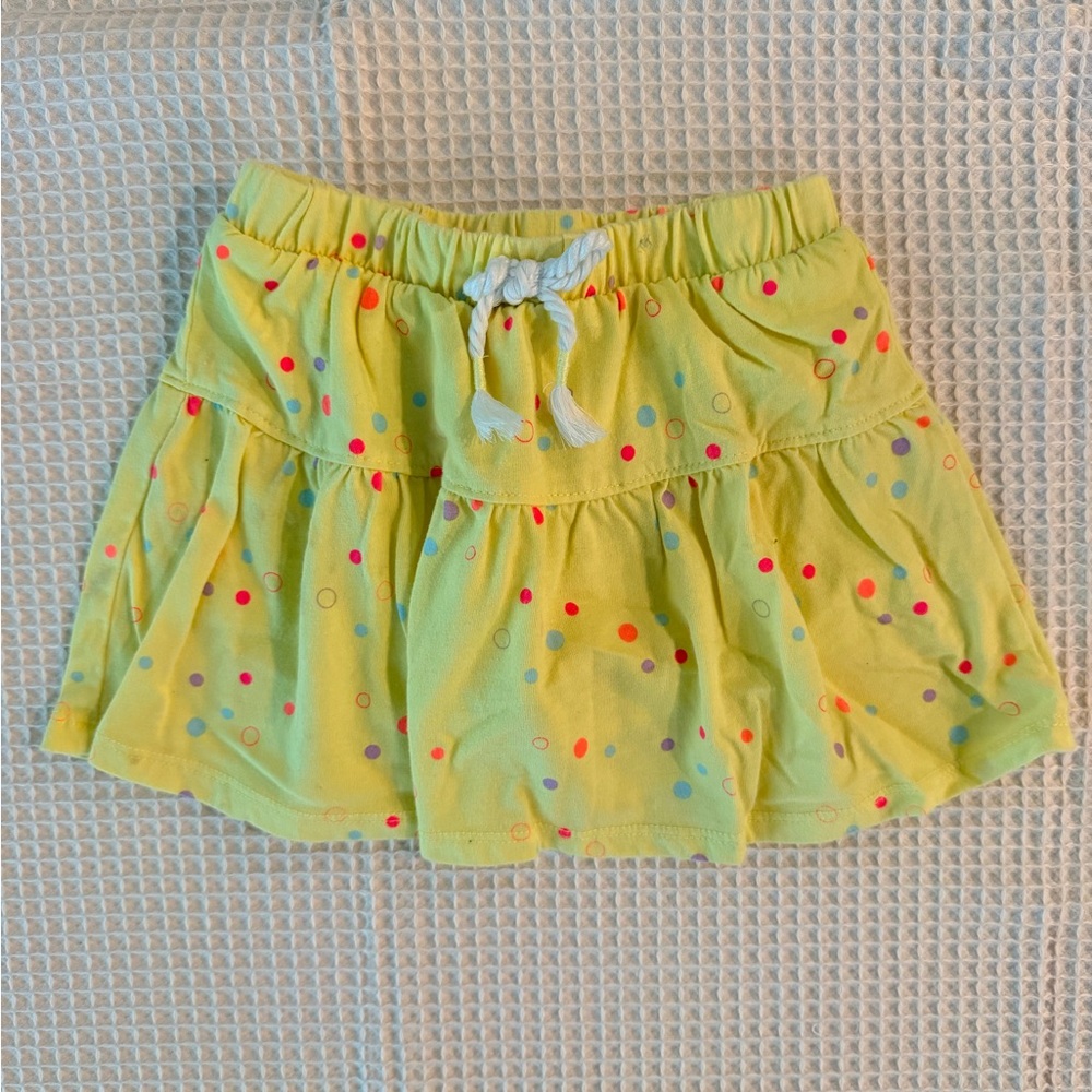 Yellow Polka Dot Skort with Drawstring